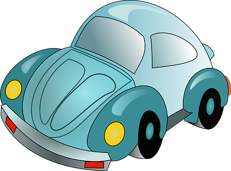 Cartoon Beetle Car Illustration PNG with transparent background