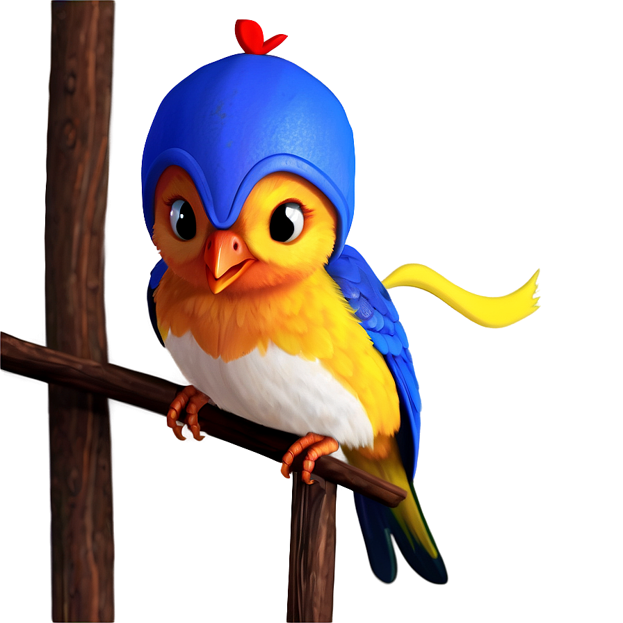 Cartoon Bird In Cap Png Bwn86