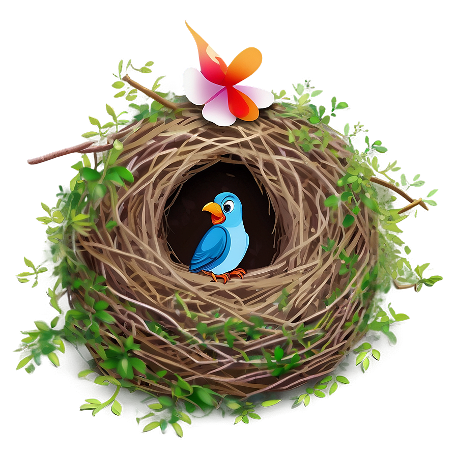 Cartoon Bird In Nest Png 06202024