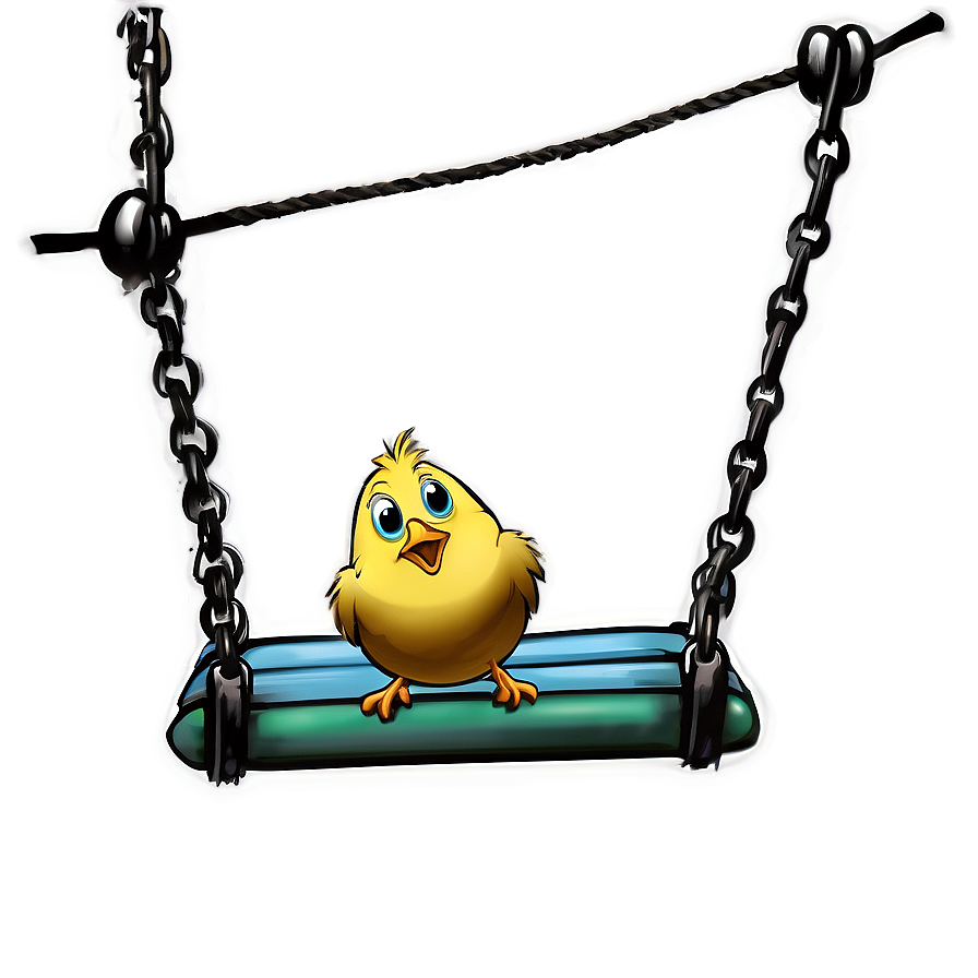 Cartoon Bird On Swing Png 06202024