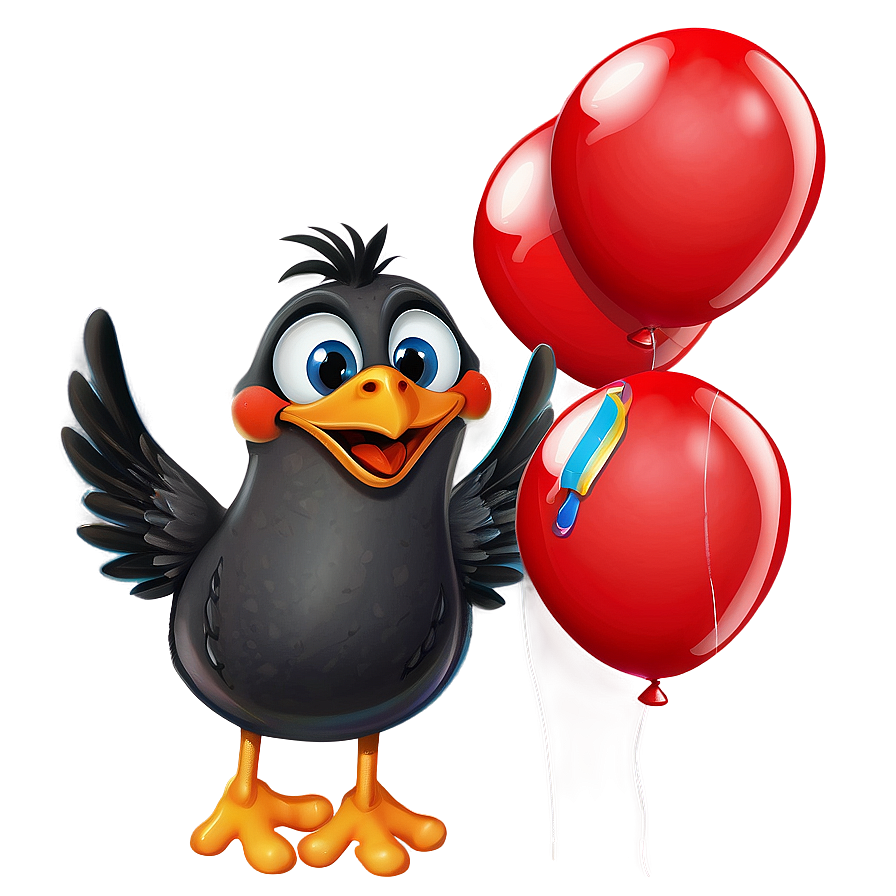 Cartoon Bird With Balloon Png Vfr