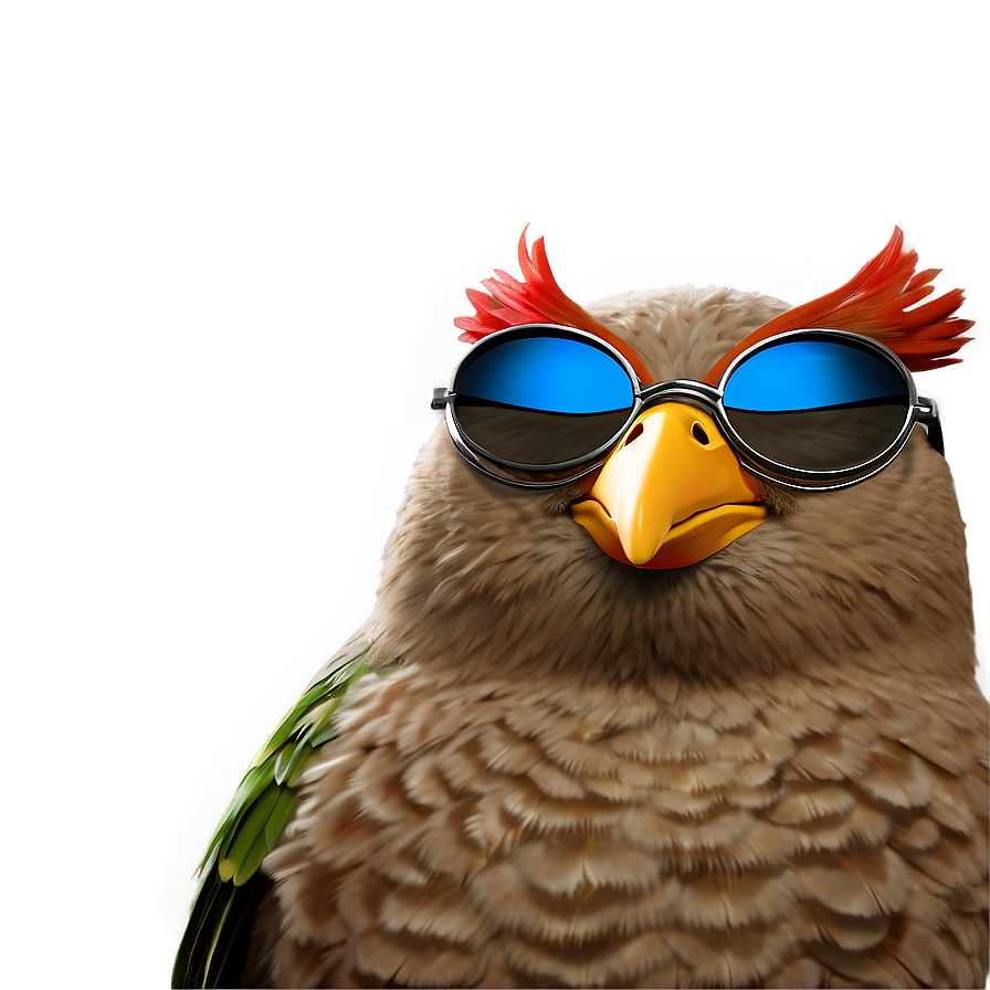 Cartoon Bird With Sunglasses Png Jvo85