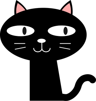 Cartoon Black Cat Face