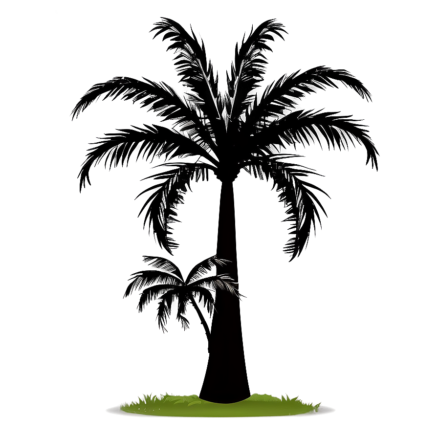 Cartoon Black Palm Tree Png 06262024