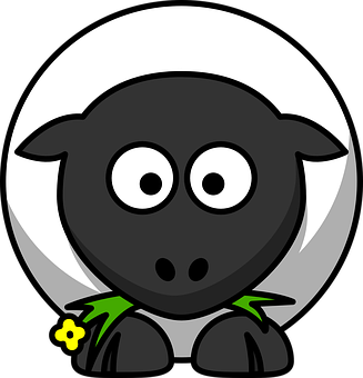 Cartoon Black Sheep Graphic