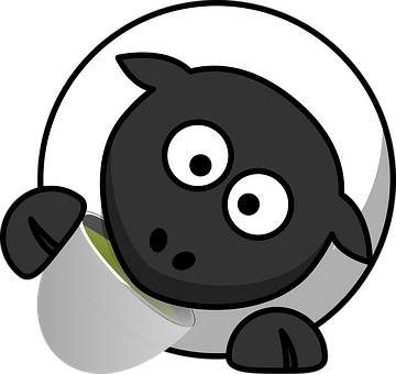 Cartoon Black Sheep Icon