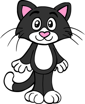 Cartoon Blackand White Cat