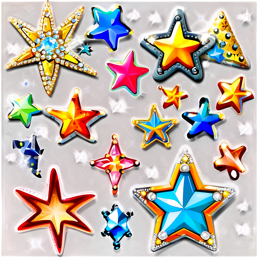 Cartoon Bling Stars Png 77