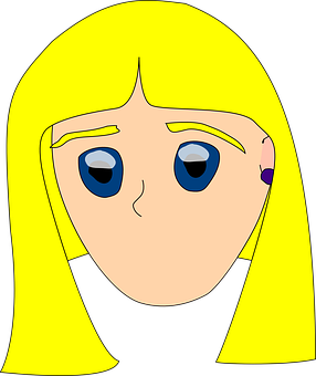 Cartoon Blonde Girl Portrait