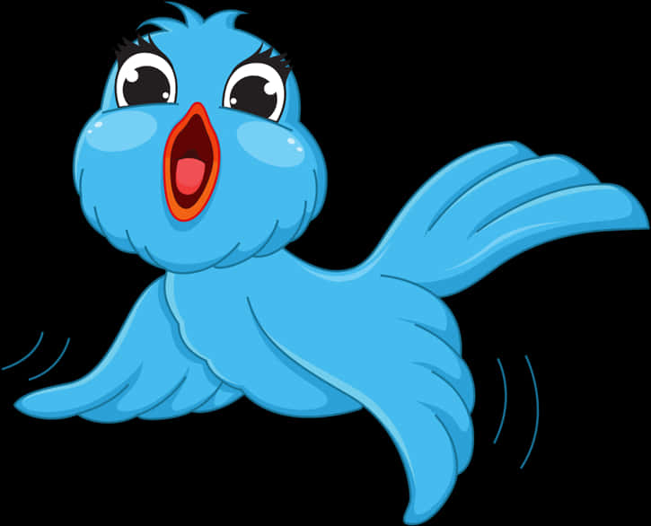 Cartoon Blue Bird Singing