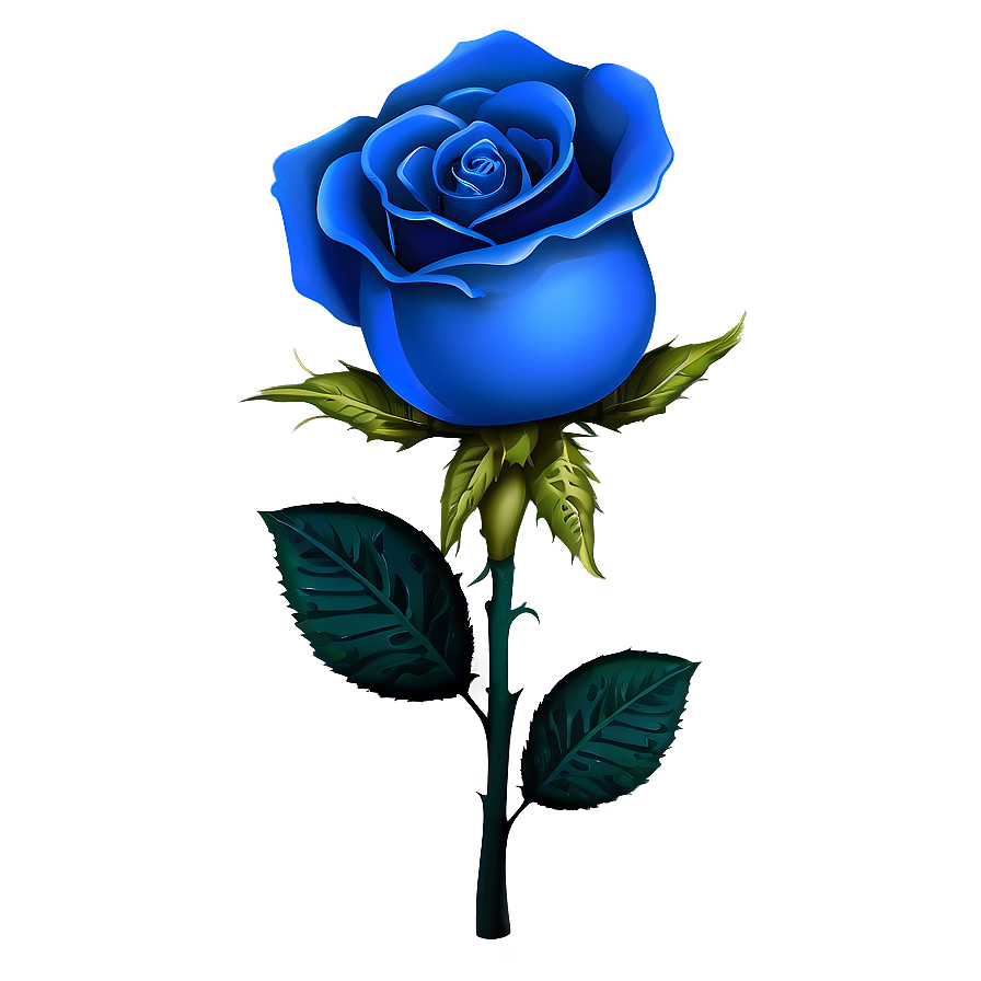 Cartoon Blue Rose Png 06202024