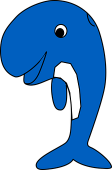 Cartoon Blue Whale Illustration