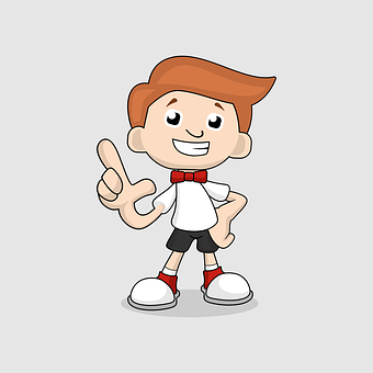Cartoon Boy Pointing Gesture PNG with transparent background