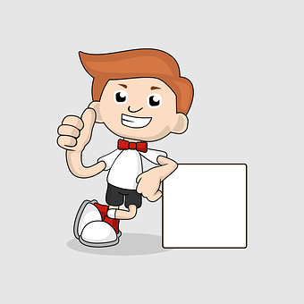 Cartoon Boy Thumbs Up Sign