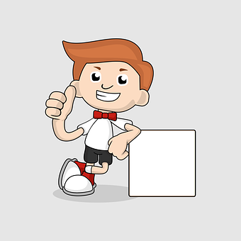 Cartoon Boy Thumbs Up Sign PNG with transparent background