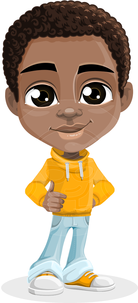 Jorell The Playful African American Boy - African American Boy Cartoon, HD Png Download PNG with transparent background