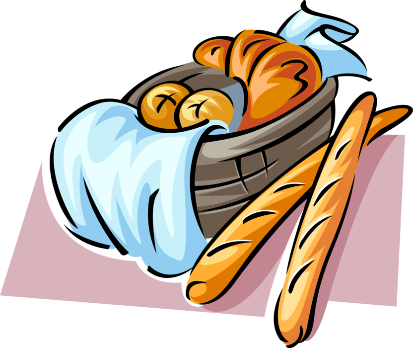 Vector Illustration Of Fresh Baked French Baguette - Baguette And Croissant Clipart, HD Png Download PNG with transparent background