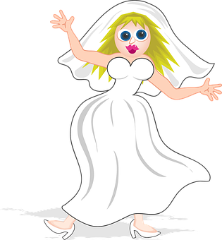 Cartoon Bride Celebration PNG image with a transparent background, free high-resolution download