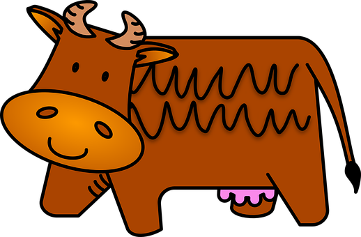 Cartoon Brown Cow Illustration