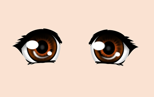 Cartoon Brown Eyes Illustration PNG with transparent background