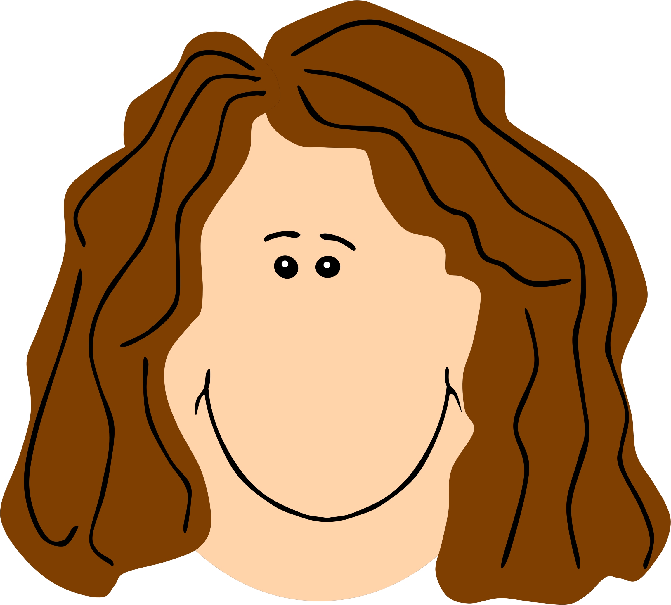 Mom Face Brown - Brown Hair Clipart, HD Png Download PNG image with a transparent background, free high-resolution download