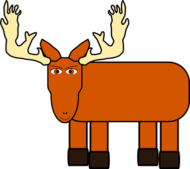 Cartoon Brown Moose Illustration PNG with transparent background