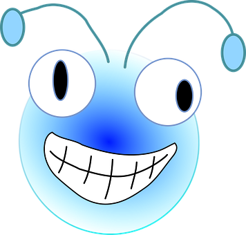 Cartoon Bug Face Graphic PNG with transparent background