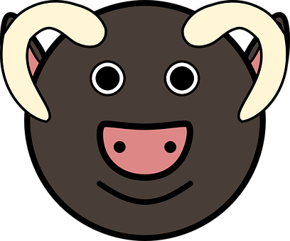 Cartoon Bull Face Graphic PNG with transparent background