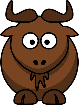 Cartoon Bull Graphic PNG with transparent background