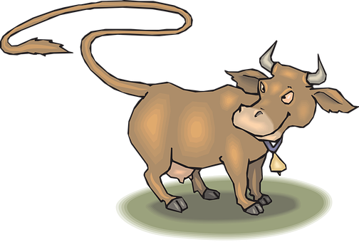 Cartoon Bull Illustration PNG with transparent background