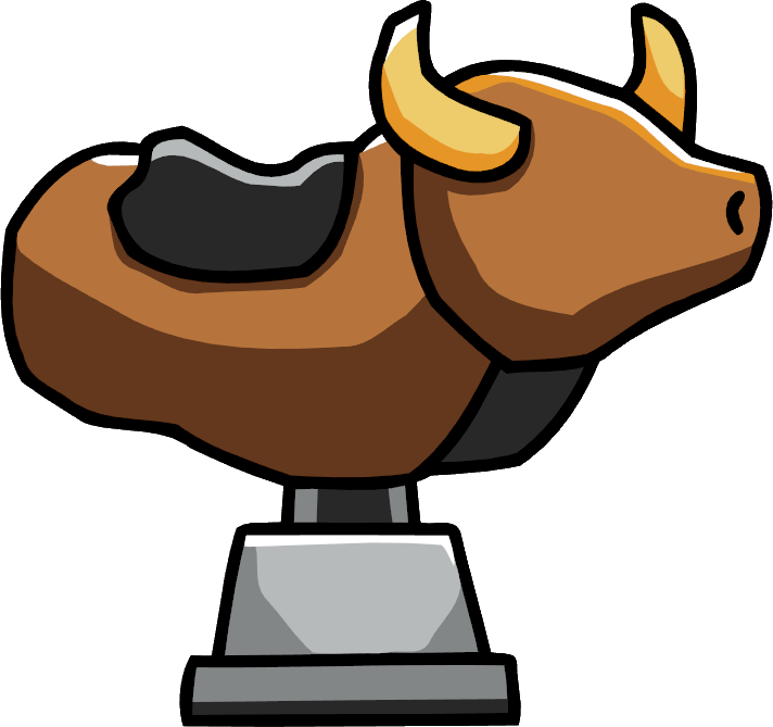 Cartoon Bull Trophy Graphic