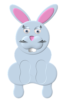 Cartoon Bunny Character PNG with transparent background