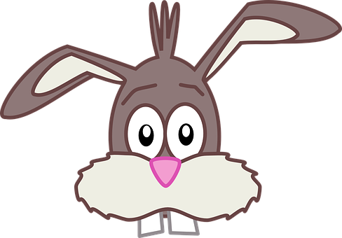 Cartoon Bunny Chewing Carrot PNG with transparent background