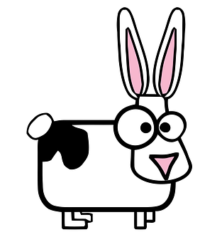 Cartoon Bunny Cow Hybrid