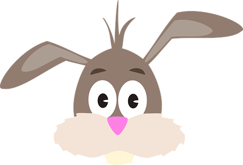 Cartoon Bunny Face Graphic PNG with transparent background