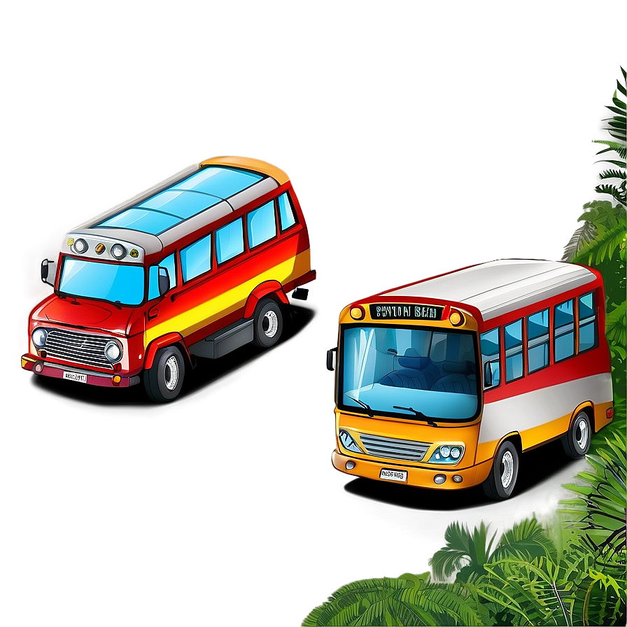 Cartoon Bus In Forest Png Cpp