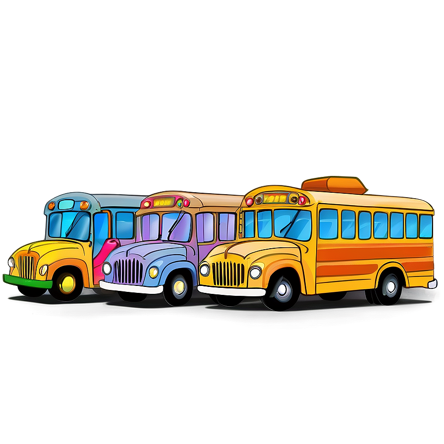 Cartoon Bus On Field Trip Png 2