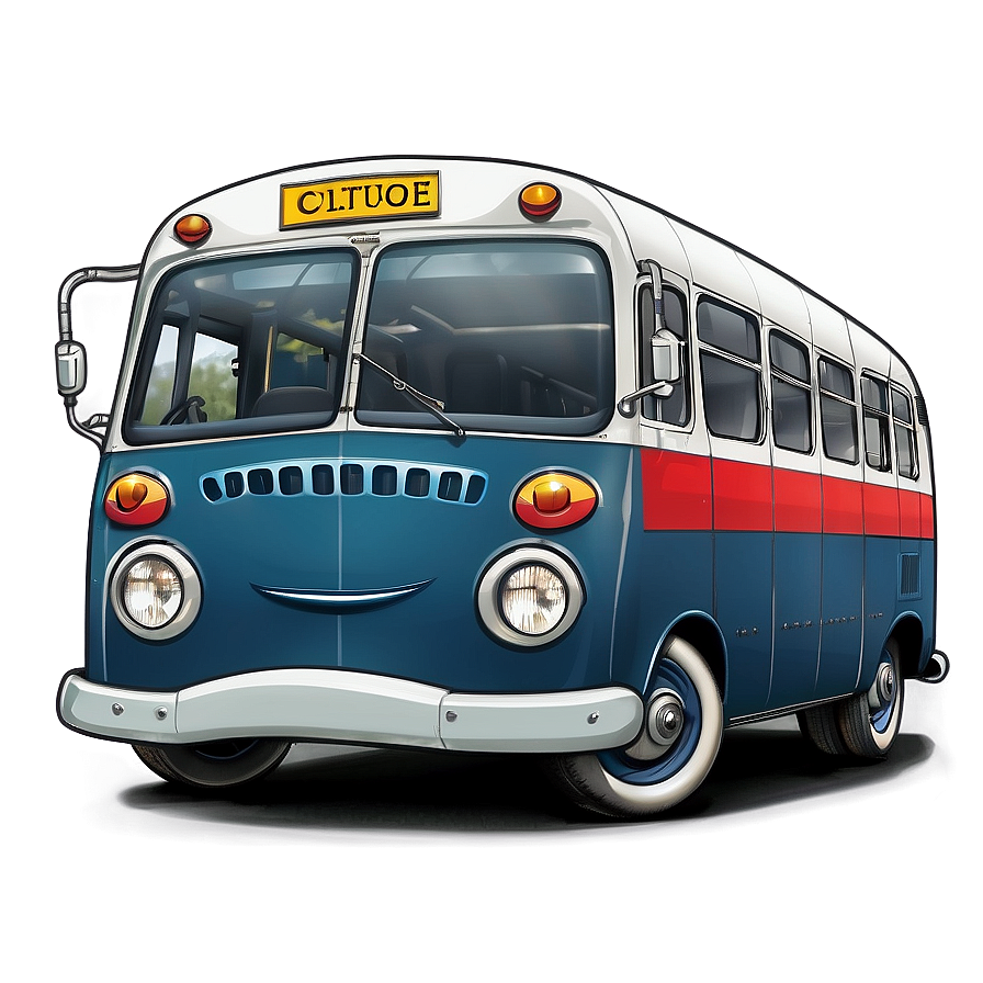 Cartoon Bus With Luggage Png 06272024