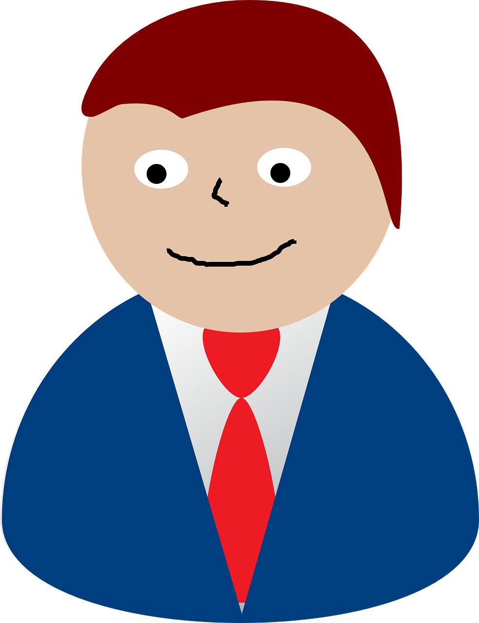 Cartoon Businessmanin Blue Suit