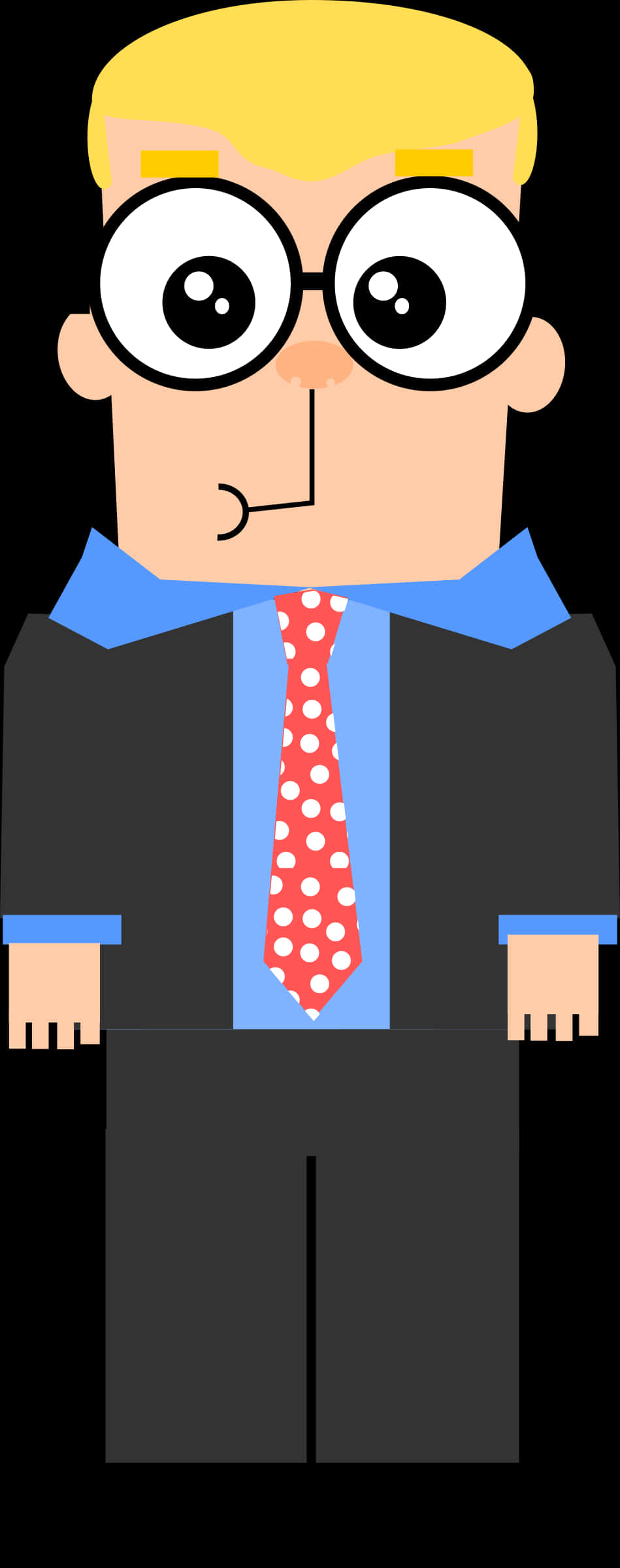 Cartoon Businessmanwith Glasses