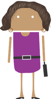 Cartoon Businesswoman Vector PNG with transparent background