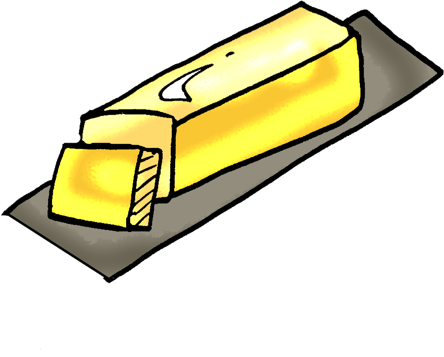 Cartoon Butter Stickand Slice PNG with transparent background