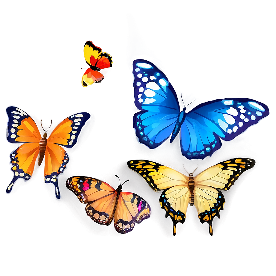 Cartoon Butterflies PNG kno90 PNG with transparent background