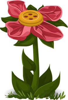 Cartoon Button Center Flower