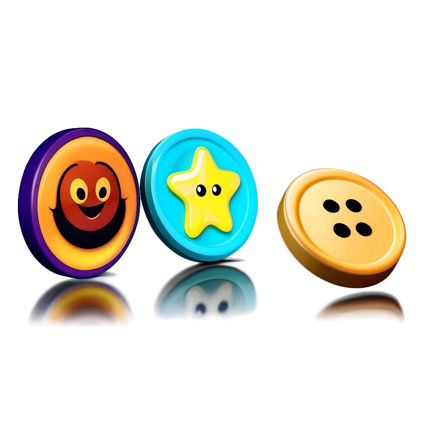 Cartoon Buttons Fun Png 06262024