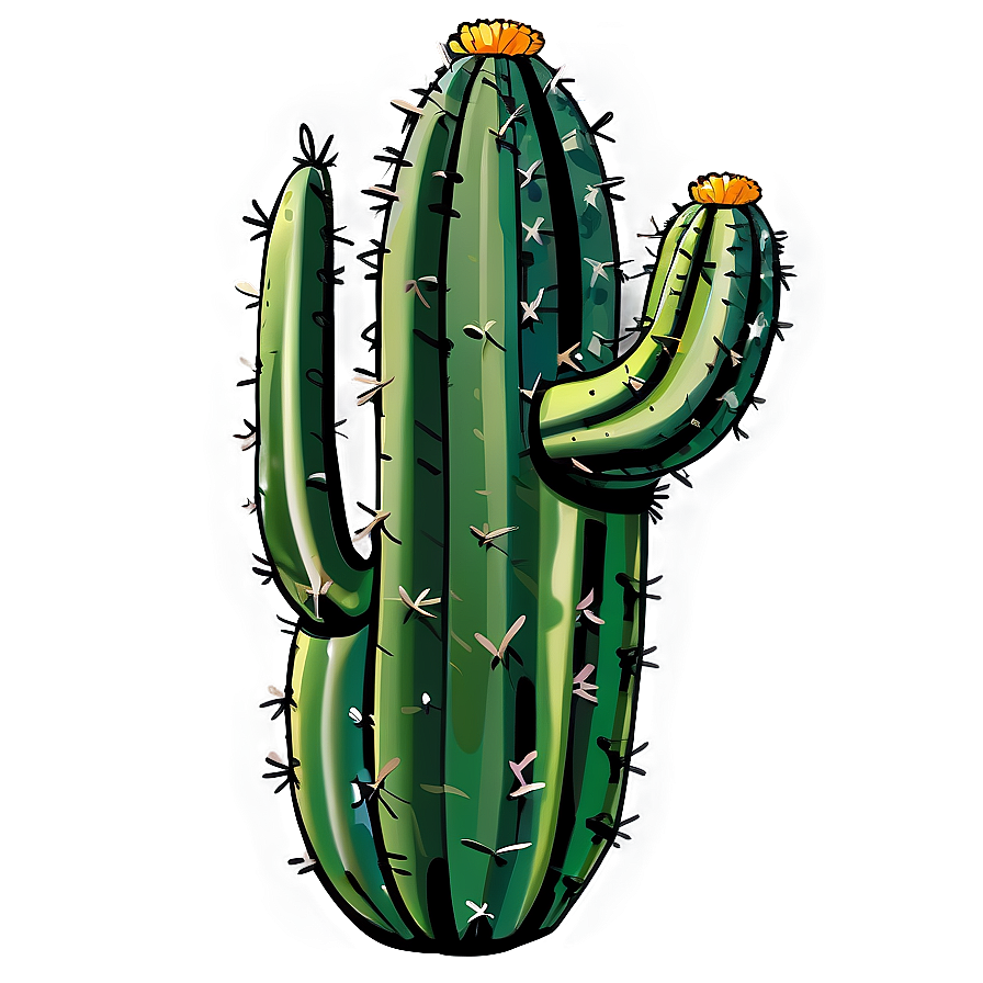 Cartoon Cactus PNG 05032024 PNG with transparent background
