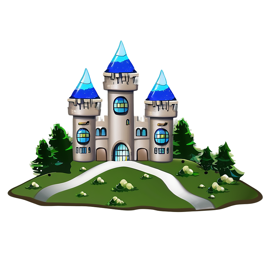 Cartoon Castle On Hill Png 06262024