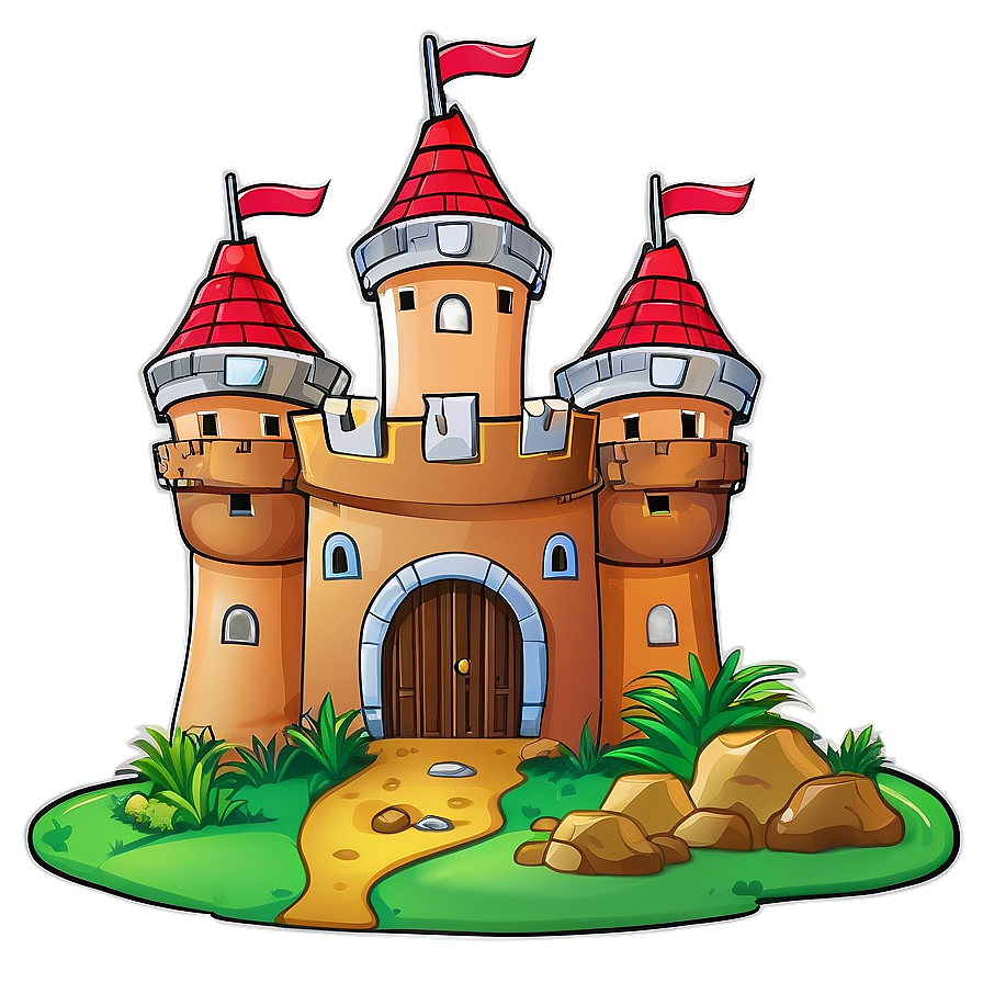 Cartoon Castle On Island Png Qbt