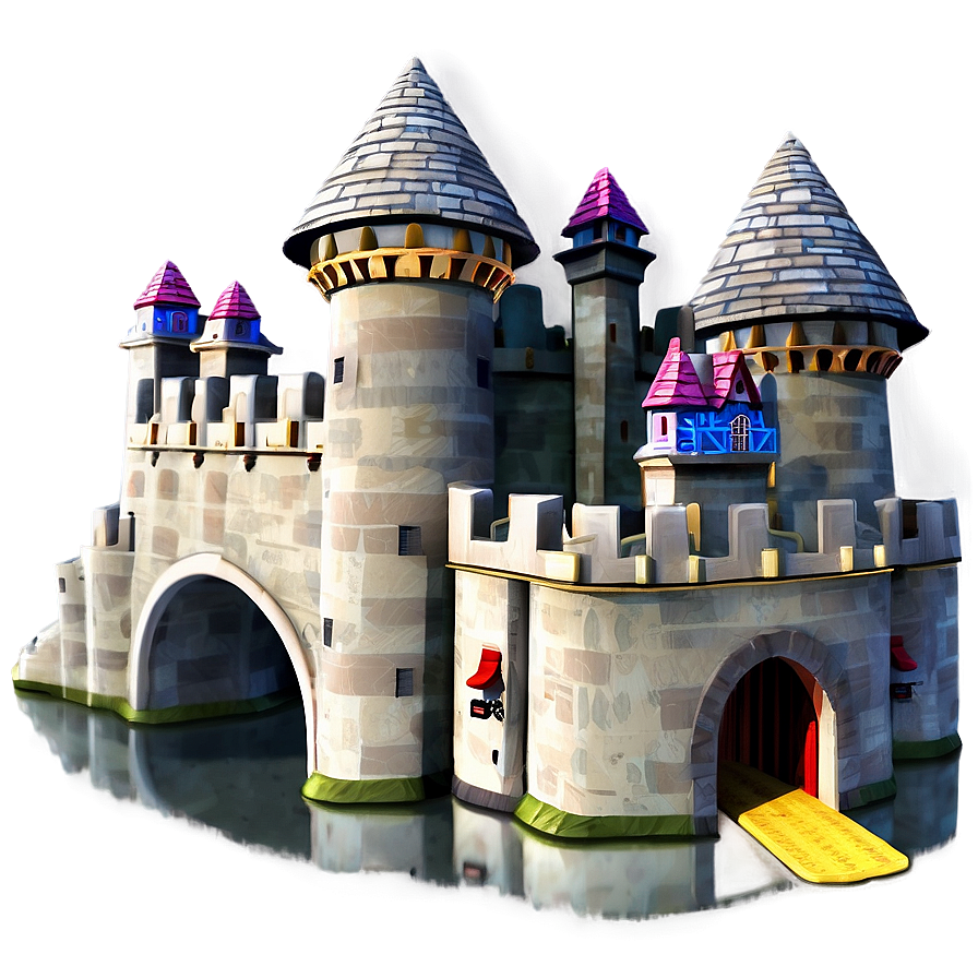 Cartoon Castle With Bridge Png Hfm22