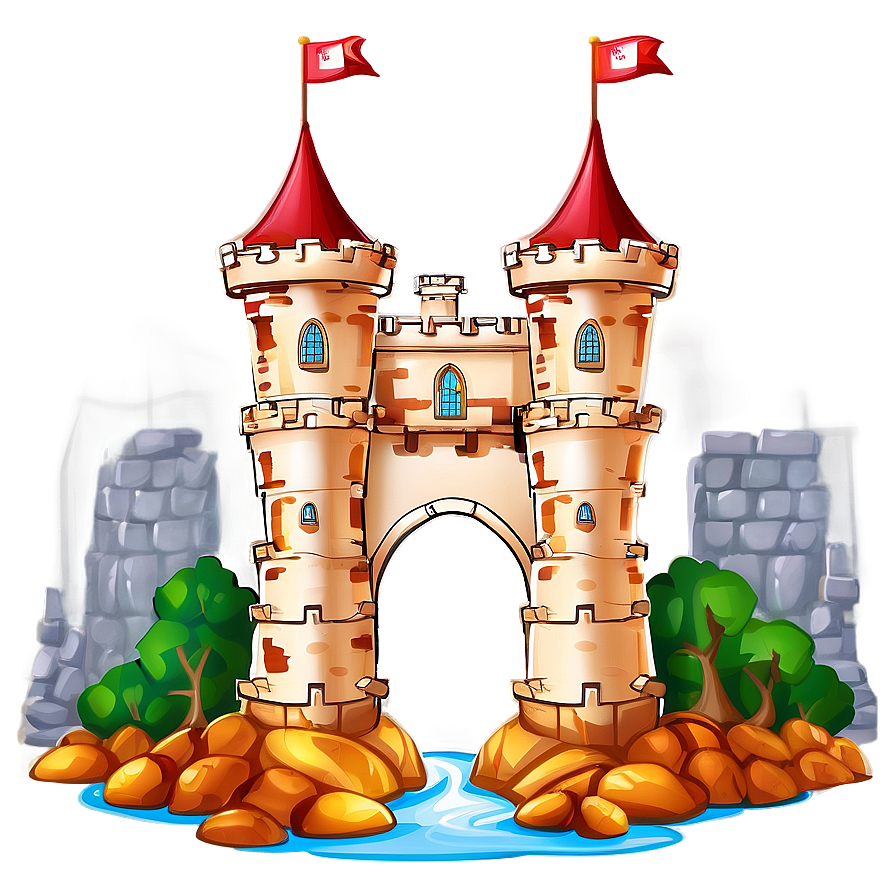 Cartoon Castle With Bridge Png Mvl